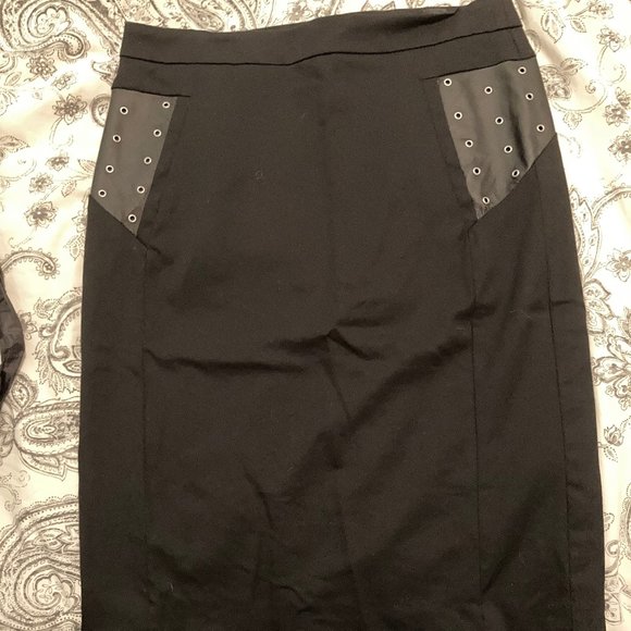 Kooples Pencil Skirt, Black with Hip-Rivet Details - Picture 2 of 5